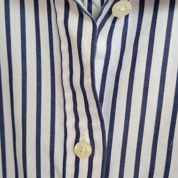 Chaps Buttondown SzL Blu/Wht Contrast Collar/Cuff EZ Care Cotton Blend Blu/Wht - Picture 7 of 10